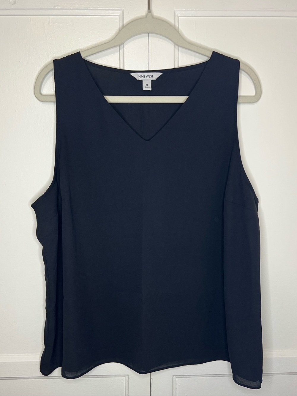 Women’s Nine West V-Neck Tank Top- Black | XL